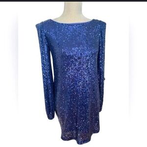 Eliza J Sparkling Blue Sequin Dress